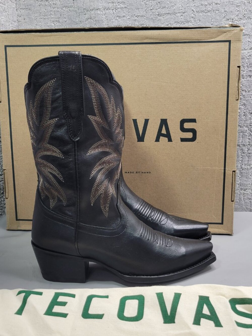 Tecovas the Sadie Women's Size US 8B Midnight Cowhide Cowgirl Boots - Picture 3 of 13